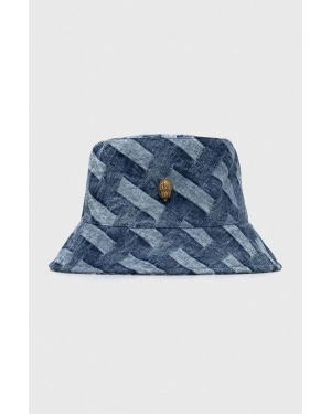 Kurt Geiger London kapelusz jeansowy kolor niebieski bawełniany