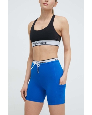 Calvin Klein Performance szorty treningowe kolor niebieski z nadrukiem high waist