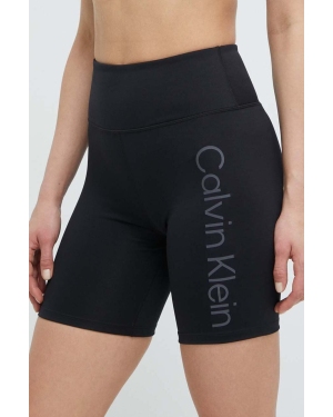 Calvin Klein Performance szorty treningowe kolor czarny z nadrukiem high waist