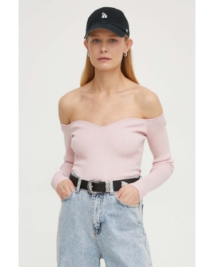 BA&SH sweter damski kolor różowy lekki
