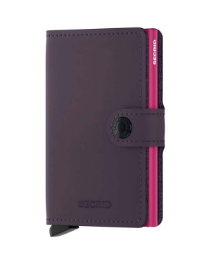 Secrid portfel skórzany Miniwallet Matte Dark Purple-Fuchsia kolor fioletowy