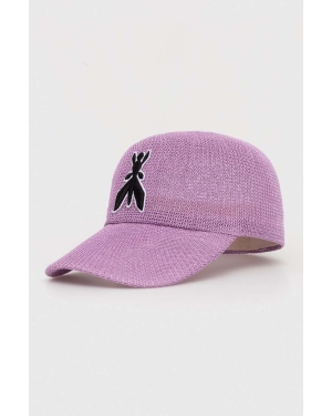 Patrizia Pepe czapka z daszkiem kolor fioletowy gładka