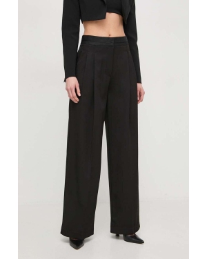 Patrizia Pepe spodnie damskie kolor czarny proste high waist 8P0576 A375