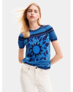 Desigual T-Shirt Sun Blue 24SWTK74 Niebieski Regular Fit