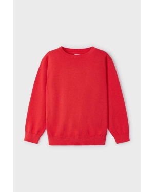 Mayoral sweter bawełniany dziecięcy kolor czerwony lekki