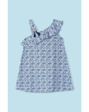Mayoral sukienka bawełniana dziecięca kolor niebieski mini rozkloszowana
