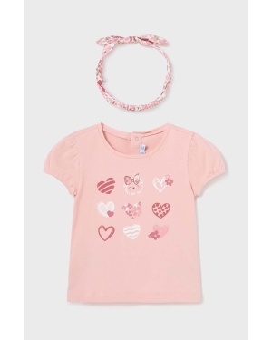 Mayoral bluzka niemowlęca kolor różowy z nadrukiem