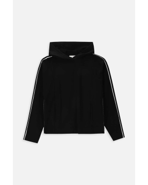 Coccodrillo bluza bawełniana dziecięca kolor czarny z kapturem gładka