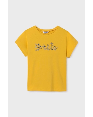 Mayoral t-shirt dziecięcy kolor żółty