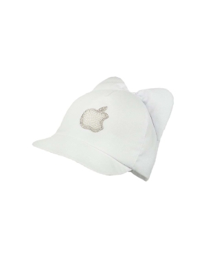Jamiks czapka z daszkiem bawełniana dziecięca ANTOINETTE kolor biały z aplikacją