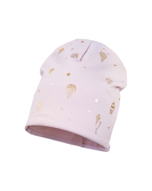 Jamiks czapka dziecięca HOSHI kolor różowy z cienkiej dzianiny