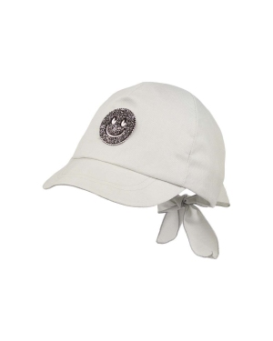 Jamiks czapka z daszkiem bawełniana dziecięca ORIANA kolor szary z aplikacją