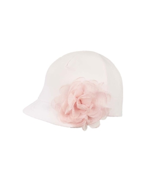 Jamiks czapka z daszkiem bawełniana dziecięca ROSALIE kolor różowy z aplikacją