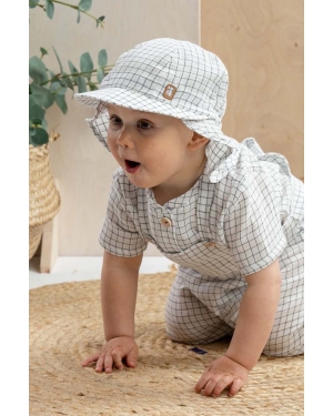 Jamiks czapka z daszkiem bawełniana dziecięca SVEND kolor biały wzorzysta