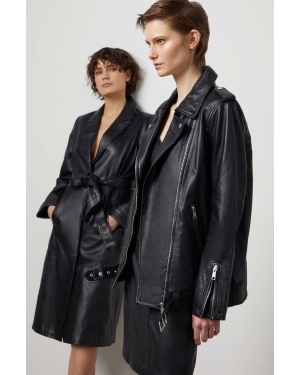 Answear Lab kurtka skórzana damska kolor czarny przejściowa