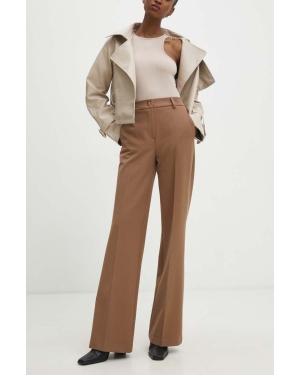 Answear Lab spodnie damskie kolor brązowy proste high waist