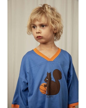 Mini Rodini t-shirt bawełniany dziecięcy Squirrel kolor niebieski z nadrukiem
