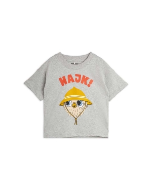 Mini Rodini t-shirt bawełniany dziecięcy Hike kolor szary z nadrukiem