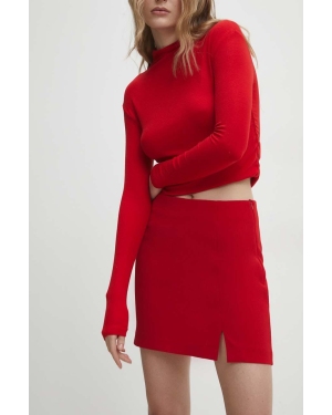 Answear Lab spódnica kolor czerwony mini rozkloszowana