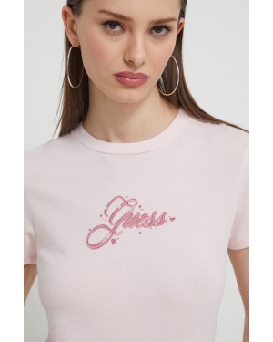 Guess Originals t-shirt bawełniany damski kolor różowy