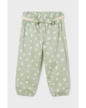 Mayoral spodnie bawełniane niemowlęce kolor zielony wzorzyste