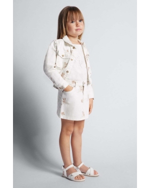 Mayoral spódnica bawełniana dziecięca kolor beżowy mini prosta