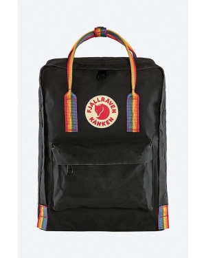 Fjallraven plecak Kanken Rainbow kolor czarny duży z aplikacją F23620.550.907-550