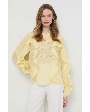 Twinset bluzka damska kolor żółty gładka