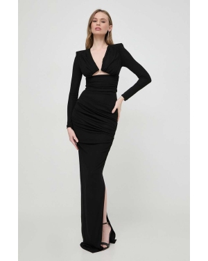 Elisabetta Franchi sukienka kolor czarny maxi dopasowana AB52942E2