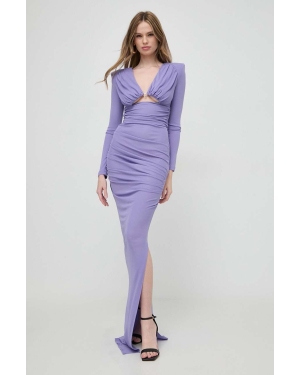 Elisabetta Franchi sukienka kolor fioletowy maxi dopasowana AB52942E2
