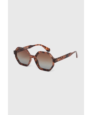 Answear Lab okulary przeciwsłoneczne Z POLARYZACJĄ damskie kolor brązowy