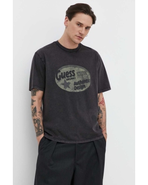 Guess Originals t-shirt bawełniany kolor czarny z nadrukiem