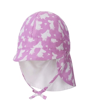 Reima czapka z daszkiem dwustronna Moomin Solskydd kolor różowy wzorzysta