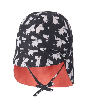 Reima czapka z daszkiem dwustronna Moomin Solskydd kolor czarny wzorzysta