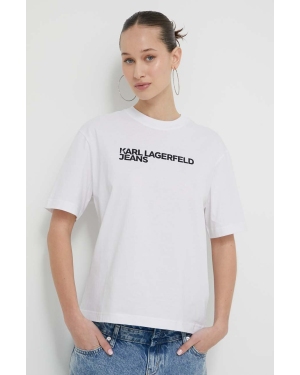 Karl Lagerfeld Jeans t-shirt bawełniany damski kolor biały