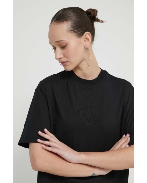 Karl Lagerfeld Jeans t-shirt bawełniany damski kolor czarny