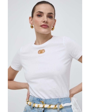 Elisabetta Franchi t-shirt bawełniany damski kolor biały MA52N41E2