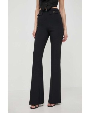 Elisabetta Franchi spodnie damskie kolor czarny dzwony high waist