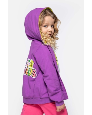 Coccodrillo bluza dziecięca kolor fioletowy z kapturem gładka