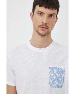 Bomboogie t-shirt bawełniany męski kolor biały z aplikacją