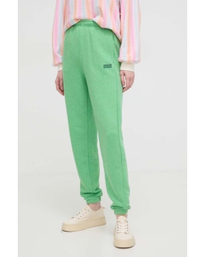 American Vintage spodnie dresowe kolor zielony melanżowe