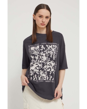 Billabong t-shirt bawełniany BILLABONG X CORAL GARDENERS damski kolor szary