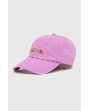 Billabong czapka z daszkiem bawełniana kolor różowy z aplikacją EBJHA00111