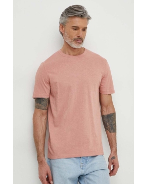 Boss Orange t-shirt bawełniany męski kolor różowy gładki