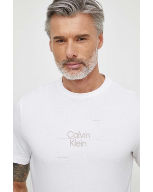 Calvin Klein t-shirt bawełniany męski kolor biały z nadrukiem