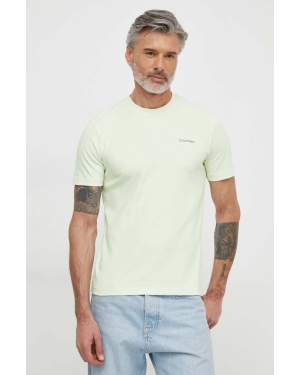 Calvin Klein t-shirt bawełniany męski kolor beżowy gładki