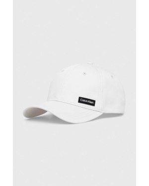 Calvin Klein czapka z daszkiem bawełniana kolor biały