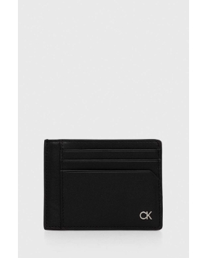 Calvin Klein etui na karty skórzane kolor czarny