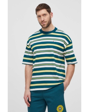 Champion t-shirt bawełniany męski kolor zielony wzorzysty 219854