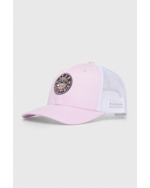 Columbia czapka z daszkiem dziecięca Columbia Youth Snap kolor różowy z aplikacją